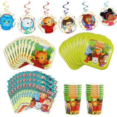 Daniel Tiger's Neighborhood Party-In-A-Box - 61 Pieces Party Kit - Quality Decorations & Supplies - Plates, Napkins, Cups, & Streamer