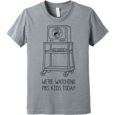 "Watching PBS KIDS" Youth Heather Short Sleeve Tee