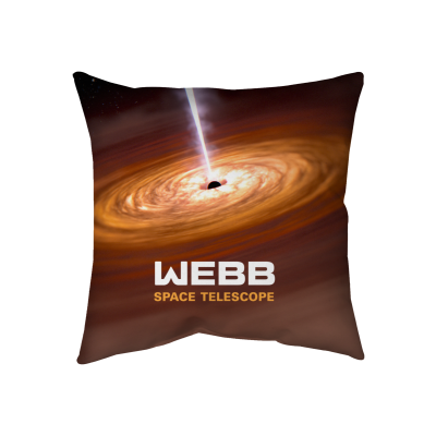 Quasar in the Early Universe (Illustration) Throw Pillow - Two-Sided Spun Polyester (Insert included) - Assorted Sizes (14x14, 16x16, 18x18, 20x20, 26x26)