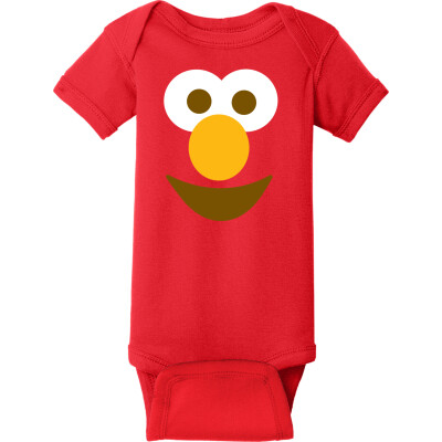 Elmo Face Baby Rib Bodysuit