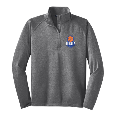 Hustle Basketball - Men's Embroidered Stretch 1/2-Zip Pullover