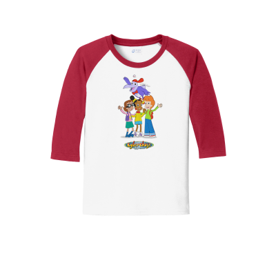 Digit and the Gang Cyberchase Kids Unisex 3/4 Sleeve Raglan Tee 