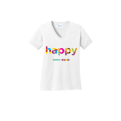 Bubbles and Friends - Happy Womens V-Neck T-Shirt