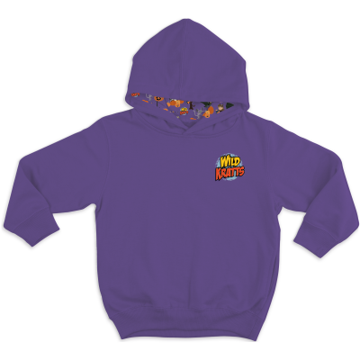 Halloween Pattern Toddler Performance Hooded Sweatshirt Purple