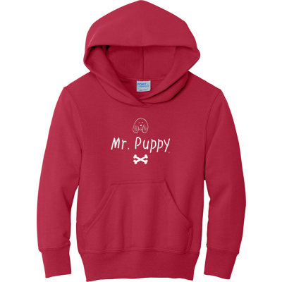 Mr Puppy Bones Logo Kids Fleece Pullover Hooded Sweatshirt