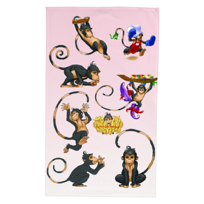 I LOVE You Bunches of Monkeys Tea Towels (Cotton Twill fabric)