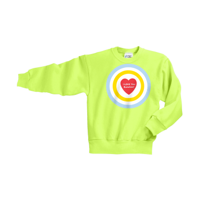 I LOVE YOU BUNCHES "Bullseye" UNISEX - YOUTH  Fleece Crewneck Sweatshirt
