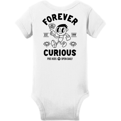 PBS KIDS Forever Curious Infant Short Sleeve Baby Rib Bodysuit