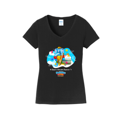 Bubbles & Friends Inspire Educate Empower Women's V-Neck Tee