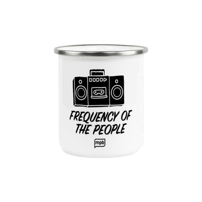 12 oz Fine SS Enamel Cup - Silver Rim