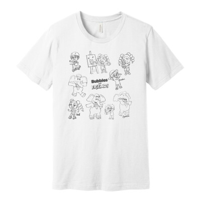 Bubbles and Friends - Happy Doodles Team Adult T-shirt