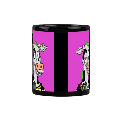 Crunchy Cows 11oz Black Ceramic Mug Mooknight