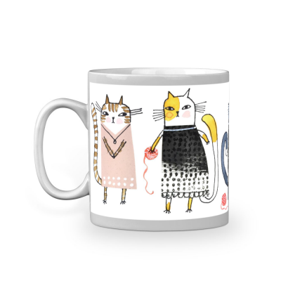 Knitting Club 11oz White Ceramic Mug