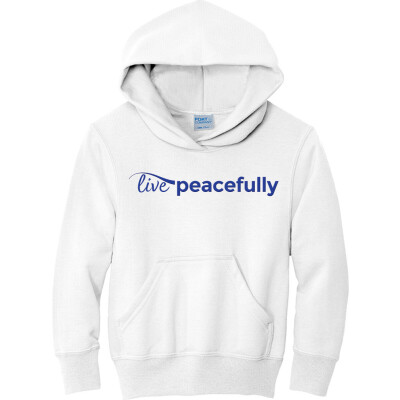 Live Peacefully Youth Core Fleece Pullover Hooded Sweatshirt