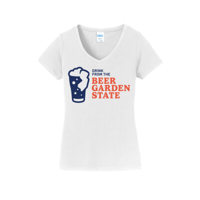 Women's Beer Garden State V-Neck Tee