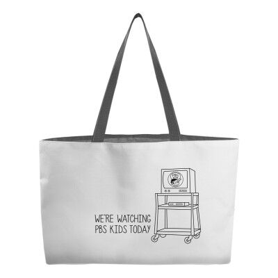 "Watching PBS KIDS" Weekender Tote - All-Over Print - Woven Handle - 24" x 13"