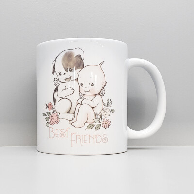 Kewpie® "Best Friends"  /  11oz White Ceramic Mug