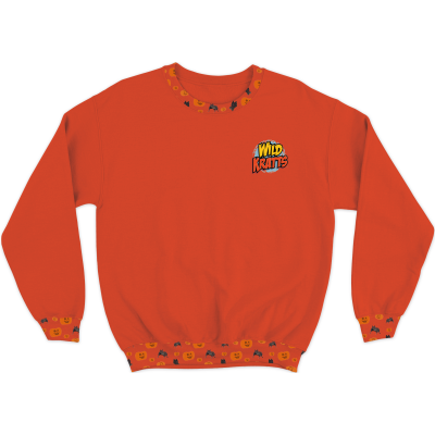 Pumpkins & Bats Toddler Performance Crewneck Sweatshirt Orange