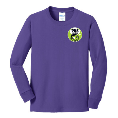 PBS KIDS Dash Logo Port and Company Youth Long Sleeve Tee