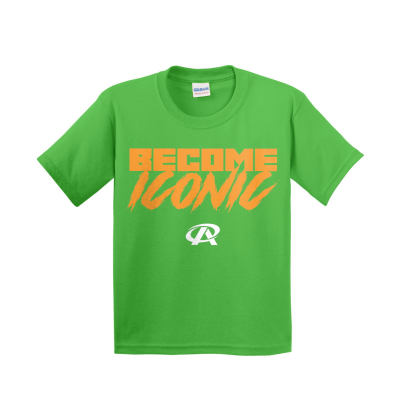 BECOME ICONIC orange text  Youth T-Shirt