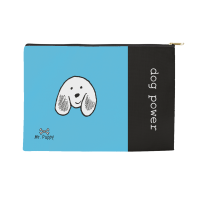 Mr Puppy Blue DP II logo Accessory Pouch with Zipper  (8.5" X 6")