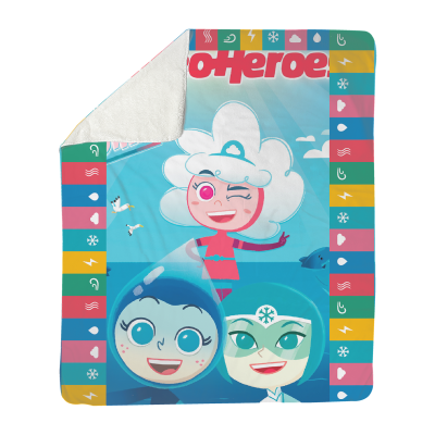 METEOHEROES "Girl Power" Fleece Blanket - Sherpa (50" x 60")