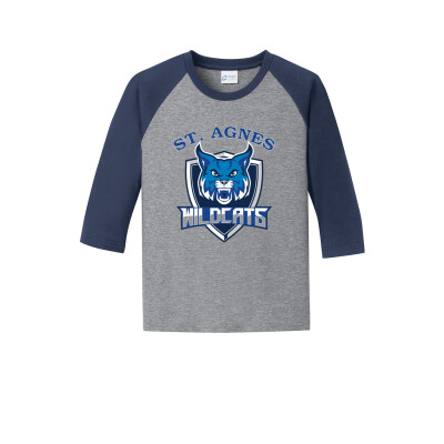 Port and Company Youth Unisex 3/4 Sleeve Raglan Tee