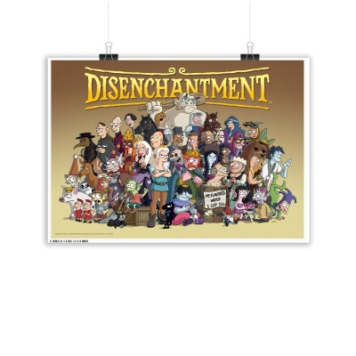 Disenchantment Characters Poster: Size A2 (16.5" x 23.4")