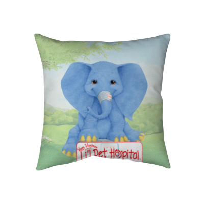 Li'L PET HOSPITAL "Stomp" Throw Pillow - Two-Sided Spun Polyester (Insert included) - Assorted Sizes (14x14, 16x16, 18x18, 20x20, 26x26)
