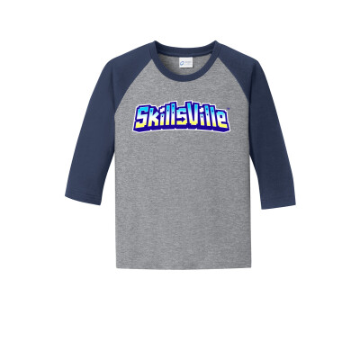 Skillsville - Port and Company Youth 3/4 Sleeve Raglan Tee