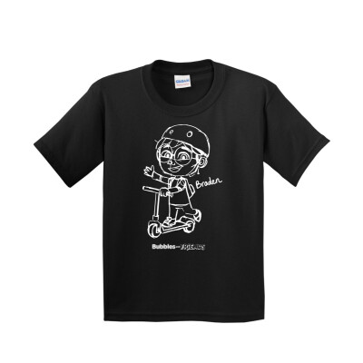 Bubbles and Friends - Happy Doodles (White) Braden Childrens T-Shirt