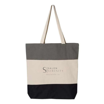 Embroidered Q-Tees - 11L Tri-Color Tote Embroidered