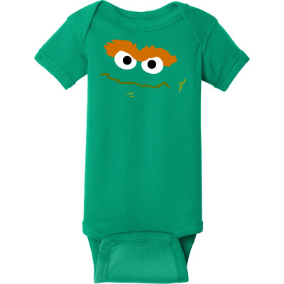 Oscar the Grouch Face Baby Rib Bodysuit