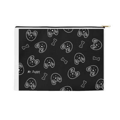 Mr Puppy Black Accessory Pouch with Zipper  (8.5" X 6")
