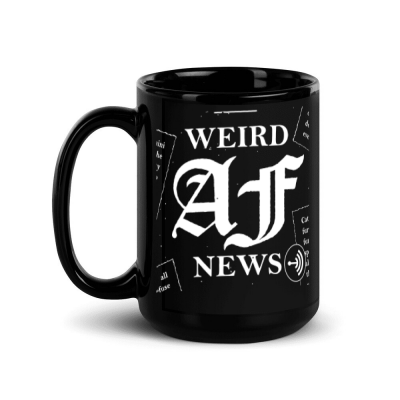 Weird AF News Black Glossy Mug