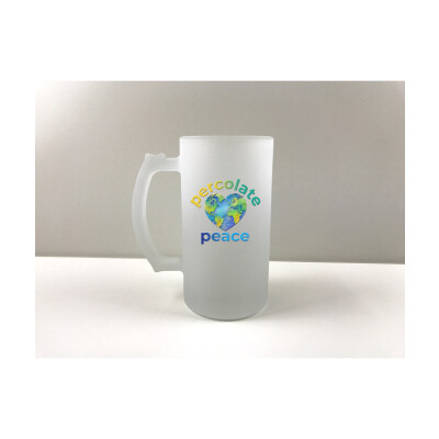 Percolate Peace Glass Beer Stein