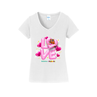 Bubbles & Friends Love Penny Womens V-neck T-Shirt