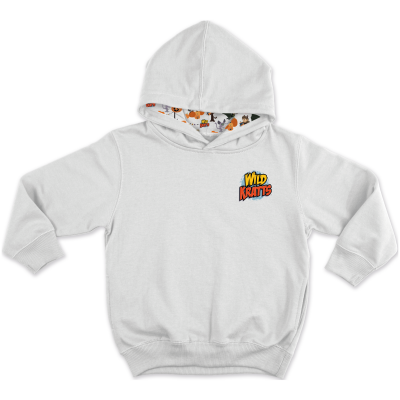 Halloween Pattern Toddler Performance Hooded Sweatshirt White