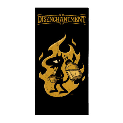 Luci's Inferno Gold Beach Towel (Poly / Cotton) - 36"x72"
