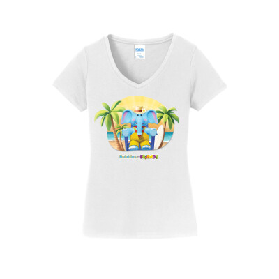Bubbles & Friends Summer Beach Women's V-Neck Tee