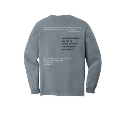 Lyric Line 12:12 AM Heavyweight Long Sleeve Tee