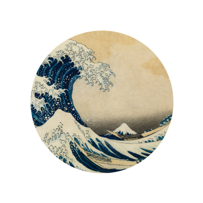 「Under the Wave off Kanagawa」 Coaster-Sandstone-Round