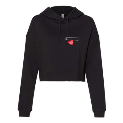 I LOVE YOU BUNCHES! "Safety Pin". - WOMEN'S  Lightweight Cropped Hooded