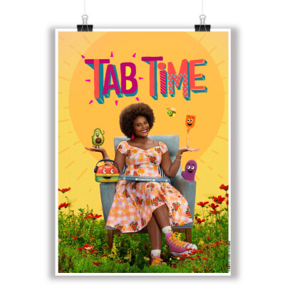 Tab Time Sticky Backed Poster -  16.5" x 23.4" - Removable