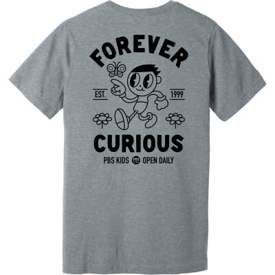 PBS KIDS Forever Curious Unisex Heather CVC Short Sleeve Tee