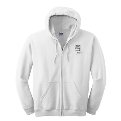 Telepathy Wear- Listen More/ Speak Less  Full-Zip Hooded Sweatshirt