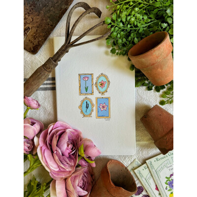 Vintage Framed Flowers | Journal