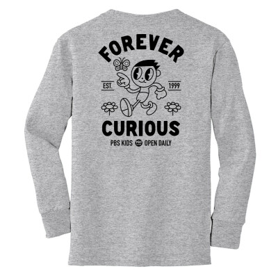 PBS KIDS Forever Curious Port and Company Youth Long Sleeve Tee