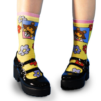 D.W. Floral Seamless 360-Printed Crew Socks  (Adult)