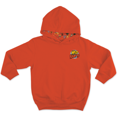 Halloween Pattern Toddler Performance Hooded Sweatshirt Orange
